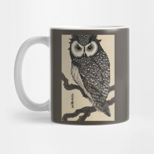 Japanese owl ukiyo e art Mug
